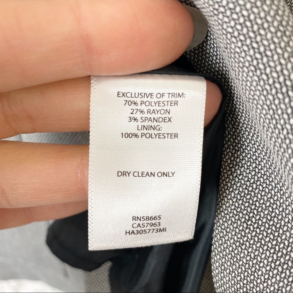 HALOGEN Gray Tweed Career Blazer Pockets 6 Office Business Work Wear - Picture 9 of 9